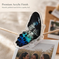 Butterfly Acrylic Clip for Journals, Photos, and Notes - Transparent Decorative Fastener