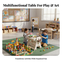 Multifunctional Construction Block Table Multi-Functional Construction Block Play Table Educational for Girls, Preschoolers, Playroom, Kindergarten