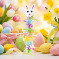 Easter Bunny Ornament Festive Easter Bunny Hanging Ornament Cheery Bunny Hanging Decoration for Kids, Parents, Classroom, Glass Panes