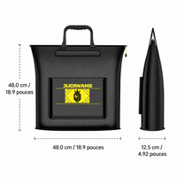 Reinforced Waterproof Fishing Bag, Black Carbon Fiber Fishing Bag, with Zipper and Side Pocket, for Voluminous Equipment