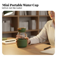 Portable Glass Bottle Heat and Cold Resistant Glass Water Bottle with Silicone Sleeve Leak-Secure Reusable Beverage Container for School, Outdoor