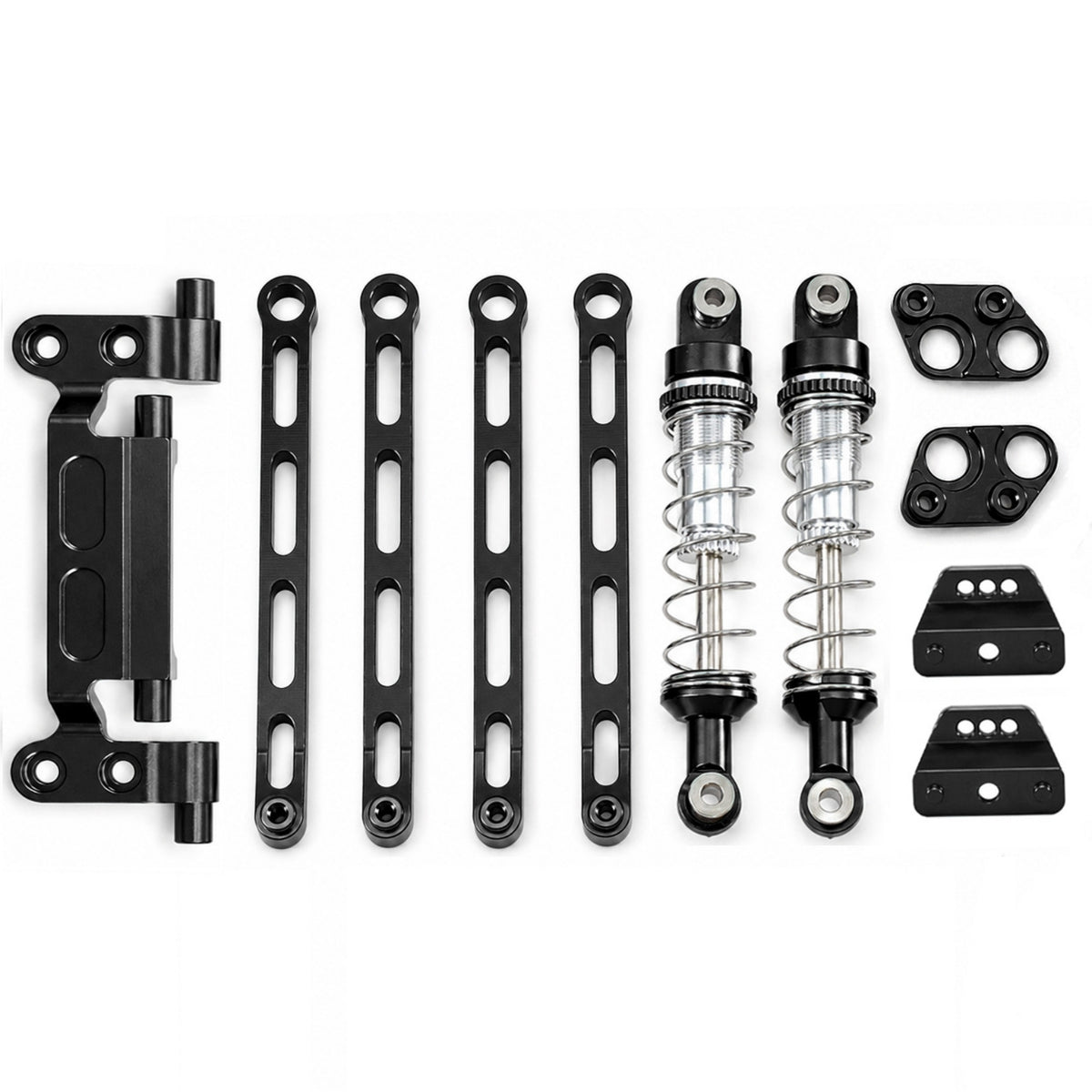 Aluminum Rear Shock Absorption System Kit CNC-Machined Rear Shock Absorption System Upgrade Kit Polished Metal RC Car Part
