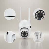 Compact Wireless Security Camera Wall-Mounted Camera with Antennas Motion Detection Standalone for Homeowners