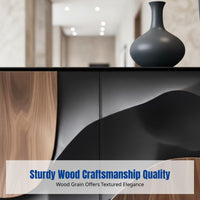 Hardwood Entryway Cabinet, Embossed Designer Storage, Luxury Villa Sideboard, Living Room Decor
