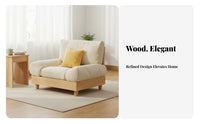 Light Wood Frame Sofa space-saving Design Upholstered Sofa Set Modern aesthetic Living Room Seating for Homeowners, Families, Lounge Area, Home, Bedroom