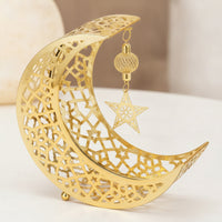 Moon Tray with Star Charm Multipurpose Display Holder Versatile Ornament for Eid