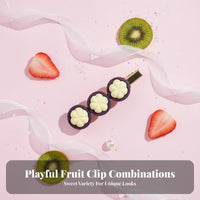 Fruit Hair Clip Japanese and Korean Design Cartoon Fruit Barrette Handmade Cute Side Hair Clip for Girls, Teenagers, Daily Wear, Casual Outings