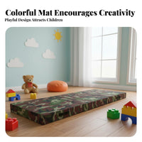 Foldable Design Dance Practice Mat Anti-Tear PU Leather Folding Gymnastics Mat High-Density Foam Portable Floor Pad Easy to Clean for Children, Dancers, Gymnasts, Home, School, Gym