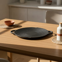 Korean BBQ Grill Pan Ridged Korean Grill Pan Round for Home Cooks