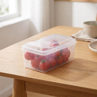 Portable Fruit Lunch Box for Students, Transparent Divided Food Container with Lid for Picnics and Fresh-keeping
