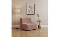Minimalist Design Waffle Cushion Chair Soft and Supportive Frameless Block Armchair Collapse-Resistant Tufted Lazy Sofa High-Density Foam for Balcony, Small Areas, Bedroom, Reading Nook