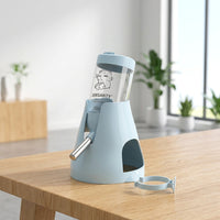 Small Animal Water Bottle and Dispenser, Non Drip Water Bottle with Steel Bead, 80ml Hamster Bottle for Chinchilla, Guinea Pig, Ceramic Bracket Mount