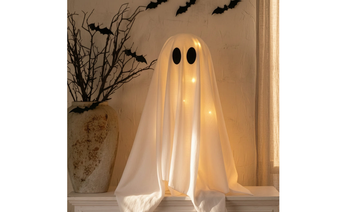 Draped Halloween Ghost Decoration Indoor Ghost Decor Lightweight Whimsical for Home Decorators, Party Hosts, Tabletop, Entryway, Living Room, Haunted House