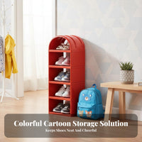 Space-Saving children's Shoe Rack Easy Assembly Kids Shoe Storage Unit Sturdy Rounded Corners for Toddlers, Preschoolers, Hallway, Bedroom, Living Room, Behind Door