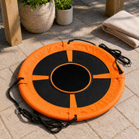 Padded Swing Orange Disc and Black Textile Swing Disc Bound Edge Play Equipment