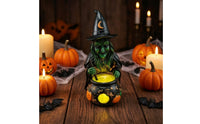 Witch Pot Lamp Gothic Halloween Pot Light Compact Witch Figurine with Light for Mantel