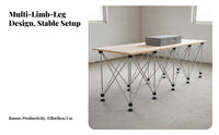 Foldable Radiating Leg Table Base Foldable Radiating Leg Workbench Stand Folding Design Portable Work Table Legs for Woodworkers, DIY Enthusiasts