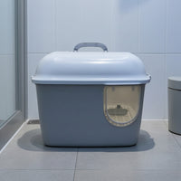 Cat Litter Box with Flap Door Easy Access Covered Litter Box Secure for Kittens