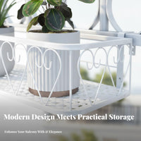 Hanging Design over-the Planter Holder Space-Saving ing Shelf Single Tier Garden Accessory Rust-Resistant for Gardeners, Apartment Dwellers, Homeowners, Balcony, Patio, Porch, window sill ledge