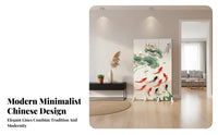 Foldable Design Movable Partition with 'Fu' Character Chinese aesthetic Room Divider Good Fortune Symbol Folding Screen Minimalist Aesthetic for Interior Decorators, Culture fans, Office Workers, Entryway, Bedroom, Studio Apartment