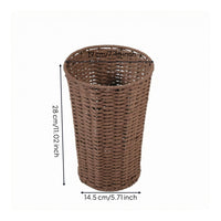 Handwoven Paper Rope Waste Basket Textured Weave Desktop Storage Basket Open Top Office Tidy