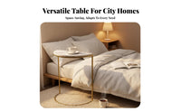 Half Curved Side Table Nordic Design Semi Circle Sofa Table Modern Minimalist Living Room Furniture for Small Areas, Bedroom