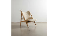 Faux-Fleece Lounge Chair Retro Style Black Wood Leisure Chair Hardwood Legs