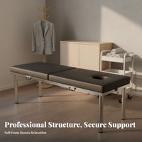 Foldable Design Portable Massage Table Lightweight Folding Massage Table Skin-Friendly Leather Folding Beauty Bed Waterproof for Acupuncturists, Estheticians, Mobile Professionals, Spa, Medical Facility