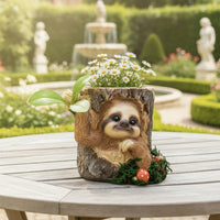 Sloth Planter Resin Planter Cute Sloth Flowerpot for Desk