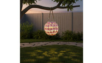 Hanging Flower Lantern Waterproof Solar Flower Light Warm White for Balcony