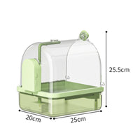 Transparent Panoramic View Hanging Bird Shower Easy to Disassemble Enclosed Bird Bathing Box Splash Proof Design Parakeet Bath House Quiet Water Circulator for Cockatiels, Parakeets, Small Birds