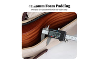 Double Shoulder Straps 41 Inch Acoustic Guitar Bag Thick Padding Folk Guitar Carrying Bag Multiple Storage Pockets for Travel, Gigs