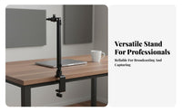 360° Rotation Desktop Audio Recorder Arm Stable Support Audio Recorder Arm Stand Heavy Duty Construction Clamp-on Desk Mic Stand Space Saving for Streamers, Podcasters, Content Creators, Live Broadcasting, Home Studio, Gaming Setup, Office