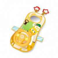 Padded Car Seat Toy with Hanging Toys Interactive Car Seat Toy with Mirror Sensory Hanging Activity Board Colorful for Toddlers