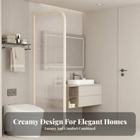 Waterproof Fluted Partition Screen Translucent Design Privacy Divider Minimalist Design Space Separator Easy to Clean for Interior Designers, Property Developers, Bathroom, Washroom, Shower Area, Entryway