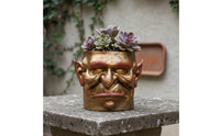 Decorative Head Planter Embossed Head Planter Human Face Pot uncoveredTop Plant Holder Indoor Outdoor Use