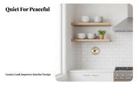 Fog-Proof Waterproof Bathroom Clock Non-Ticking Retro Roman Numeral Clock Vintage Design for Kitchen, Refrigerator