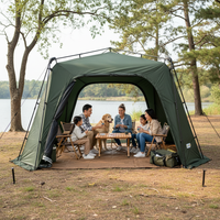 Mosqi Octagonal Portable Folding Camping Gazebo Tent for Family Outdoor Activities, Double-Layer Rainproof