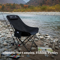Highspine Design Adjustable Lounger with Footrest Integrated Headrest Reclining Camp Lounger robustDuty Frame Camping Chair Includes Carry Bag for outdoor enthusiasts, Outdoor lovers, fishermans, outdoor meal, Fishing, spineyard, Garden