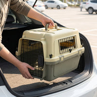 Hard Sided Pet Carrier Bag PP Material Airline Approved Pet Carrier for Small Pets, Solid hued feline Carrier Crate for Car Travel