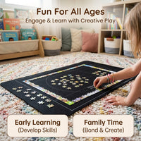 Roll Mat Felt Puzzle Blanket for Kids Educational Toys, Foldable Design with Thick 600gsm Material for Home Solving
