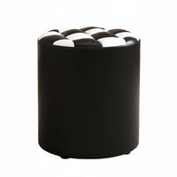 Modern Design Upholstered Round Ottoman paddinged Seat Low Stool adaptable Footstool space-saving Size for Children, Families, residents, Living Room, Entryway, Bedroom, Home Office