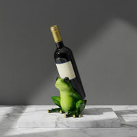 Frog Beverage Bottle Holder Decorative Resin Frog Sculpture Creature Figurine Beverage Stand Funny Home Decor Sturdy