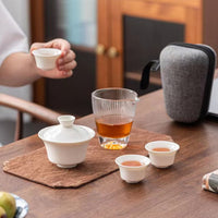 Portable Travel Tea Set Compact Design Portable Tea Set High Temperature Fired for Camping