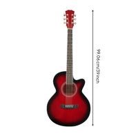 Glossy Cutaway Acoustic Guitar Full-Size 6-String Acoustic Guitar Wood Instrument Beginner-Friendly for Beginners, Students, Hobbyists, Home Practice, Music Lessons