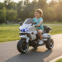 Twin-driveDrive Kids Electric Motorcycle Sporty Electric Kids Motorcycle Stable Rideable Toy with Backrest Safe for Toddlers, Backyard, Playroom