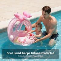 Thick Long-Lasting Material Pink Bunny Pool Inflatable Anti-Flip Design Inflatable Baby Inflatable with Canopy Leak-Proof PVC for Infants