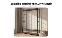 Exposed Concept Unrestricted Standing Closet System Large Capacity Multi-Section Clothing Organizer Space Saving Garment Rack Sturdy Frame for Apartment Dwellers, Homeowners, Families, Bedroom, Dressing Room, Basement
