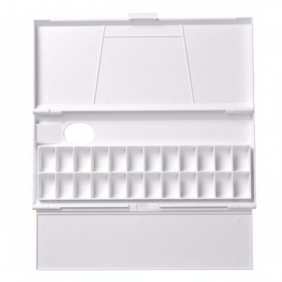 Flip Lid Trifold Paint Palette Foldable Folding Palette Case Thick Plastic Portable Watercolor Box Easy to Carry for Students, Artists, Studio
