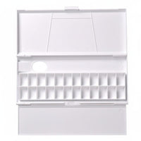 Flip Lid Trifold Paint Palette Foldable Folding Palette Case Thick Plastic Portable Watercolor Box Easy to Carry for Students, Artists, Studio